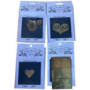 Lasting Impressions Brass Embossing Templates Lot of 4 Vintage Scrapbooking Craf